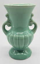 Load image into Gallery viewer, Vintage USA Vase, Soft Green Glaze, Handles with Scrolling
