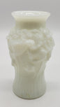 Open Rose Blown Milk Glass bubble bath soap bottle jar