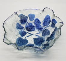 Load image into Gallery viewer, Fussed Glass Bowl Abstract Flowers
