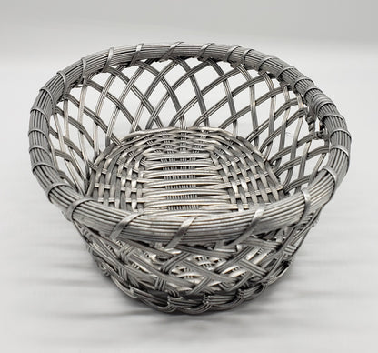 Silver Metal Woven Basket