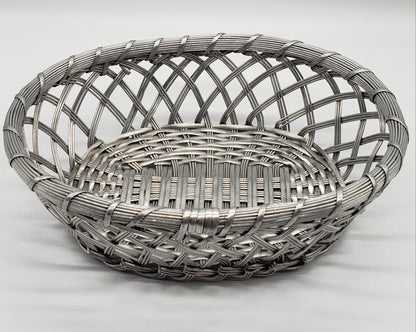 Silver Metal Woven Basket