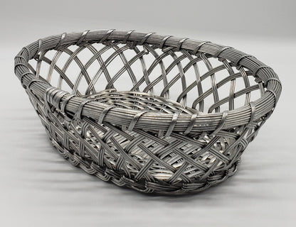 Silver Metal Woven Basket