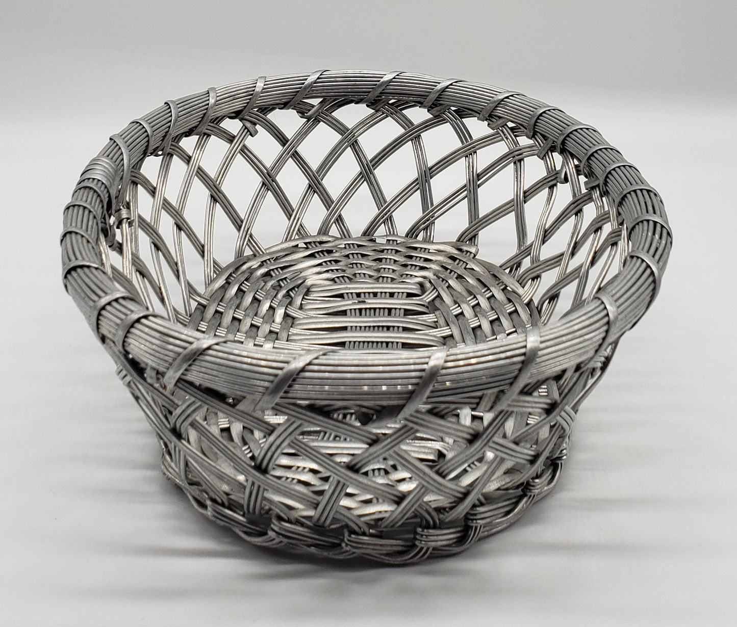 Silver Metal Woven Basket