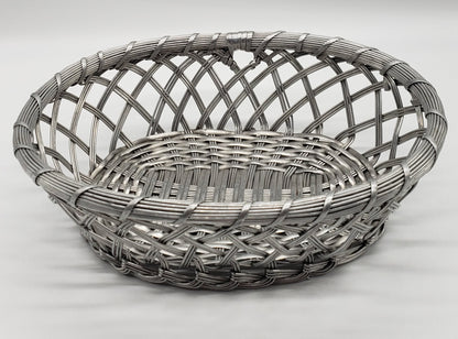 Silver Metal Woven Basket