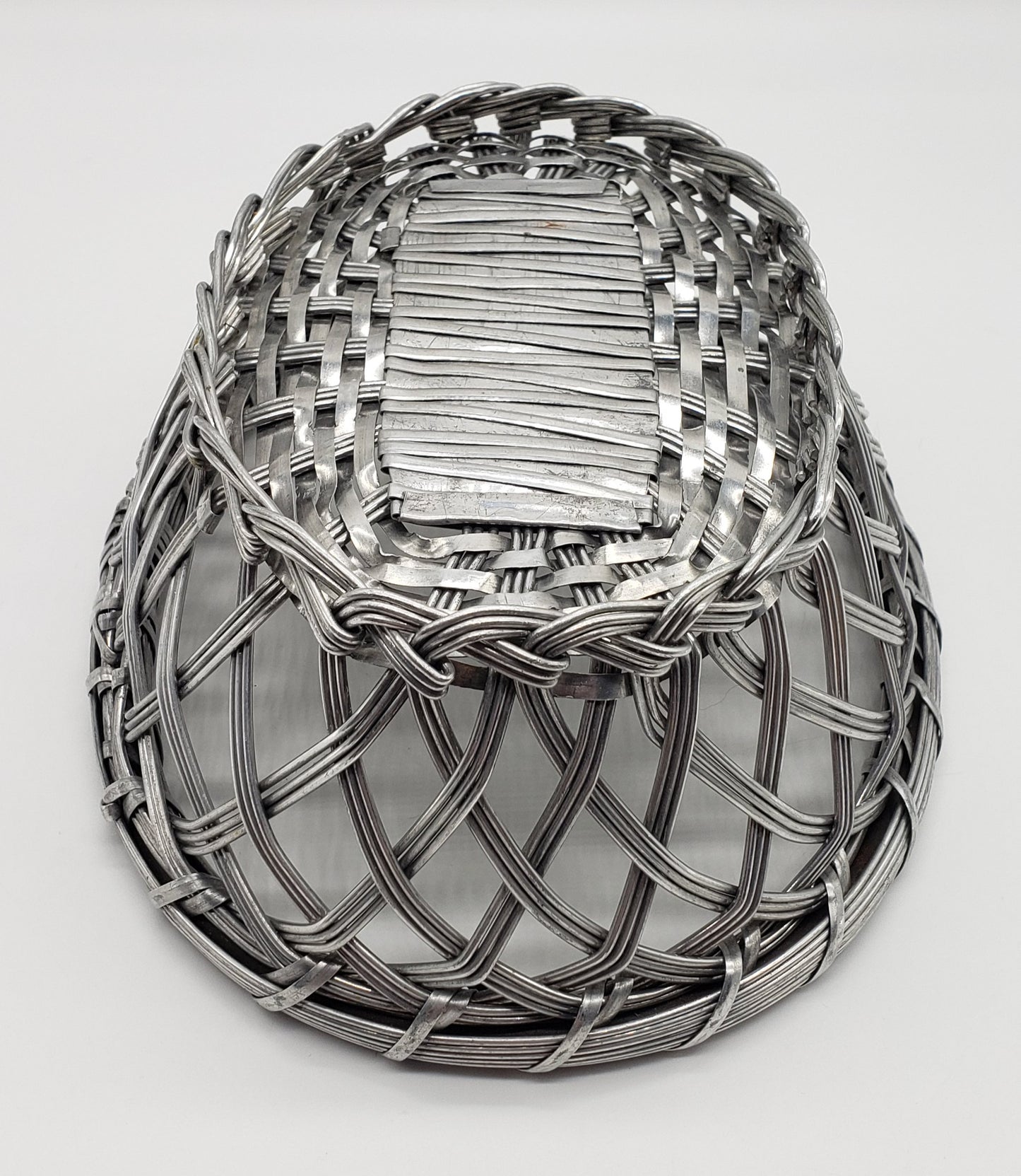 Silver Metal Woven Basket