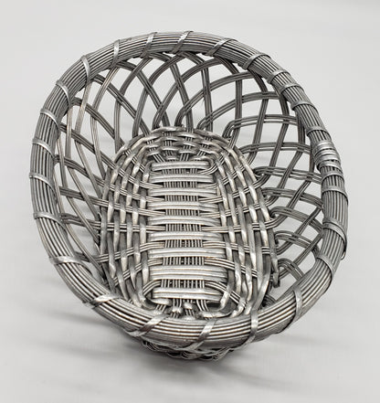 Silver Metal Woven Basket