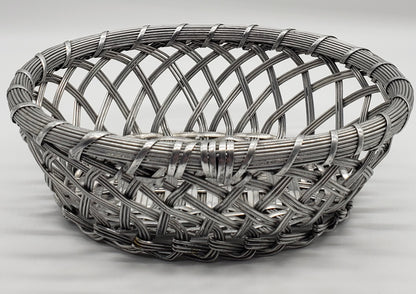 Silver Metal Woven Basket