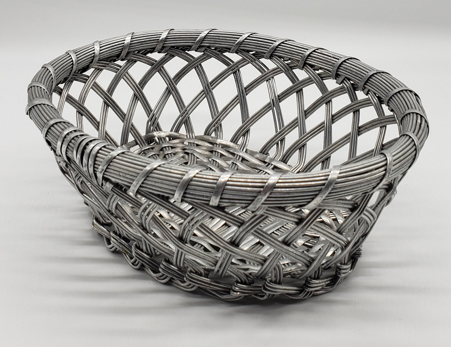 Silver Metal Woven Basket