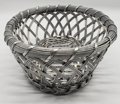 Silver Metal Woven Basket