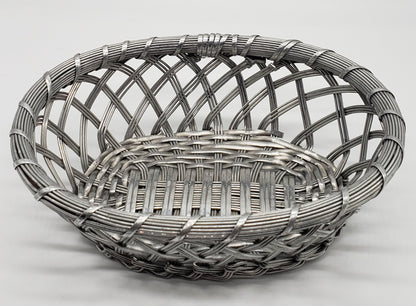 Silver Metal Woven Basket