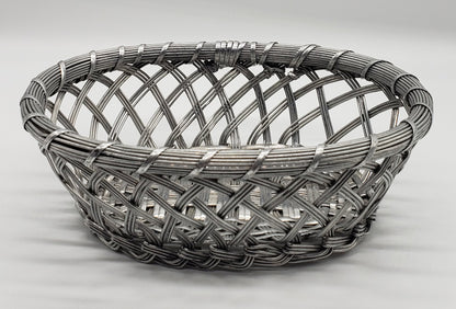 Silver Metal Woven Basket