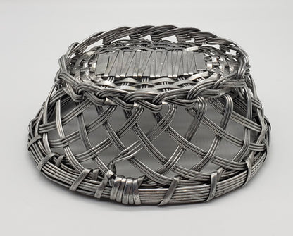 Silver Metal Woven Basket