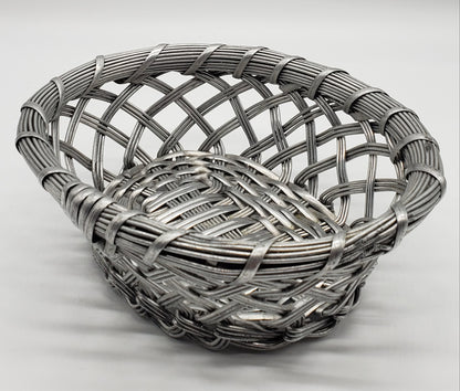 Silver Metal Woven Basket