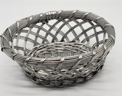 Silver Metal Woven Basket