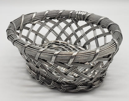 Silver Metal Woven Basket