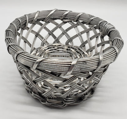 Silver Metal Woven Basket