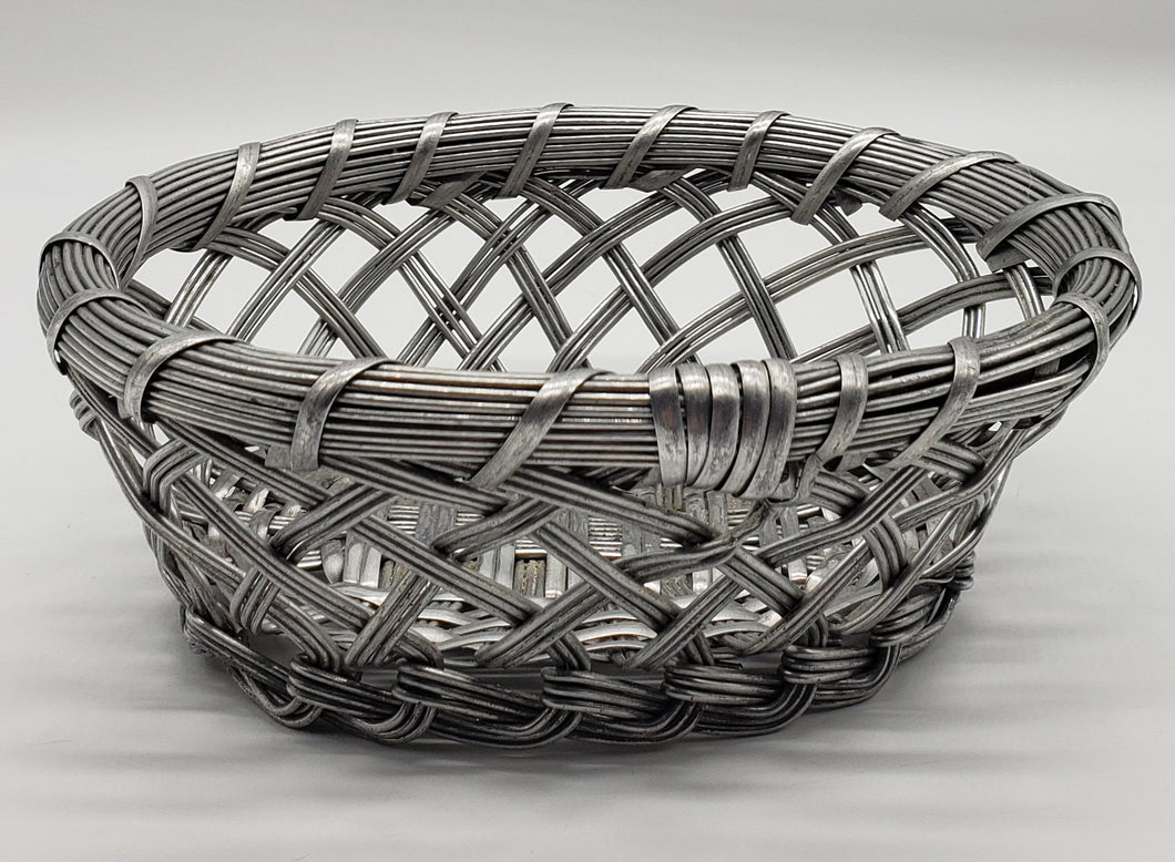 Silver Metal Woven Basket