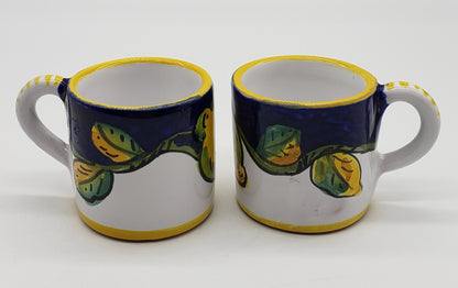 Italian Pottery Dip a Mano Orvieto Limoncello Mugs