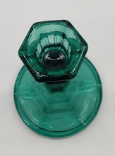 Load image into Gallery viewer, Indiana Glass Teal Green Glass Candlestick Holder
