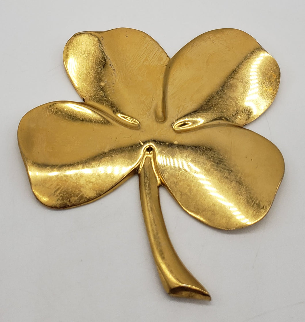 24k Gold Tone Plated Brass Four Leaf Clover Paperweight – PF's Peculiar  Finds