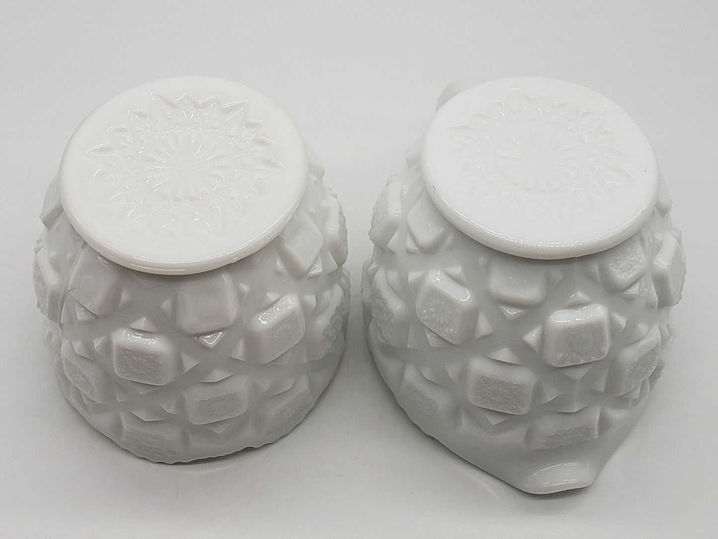 Westmoreland Milk Glass Creamer & Sugar Bowl