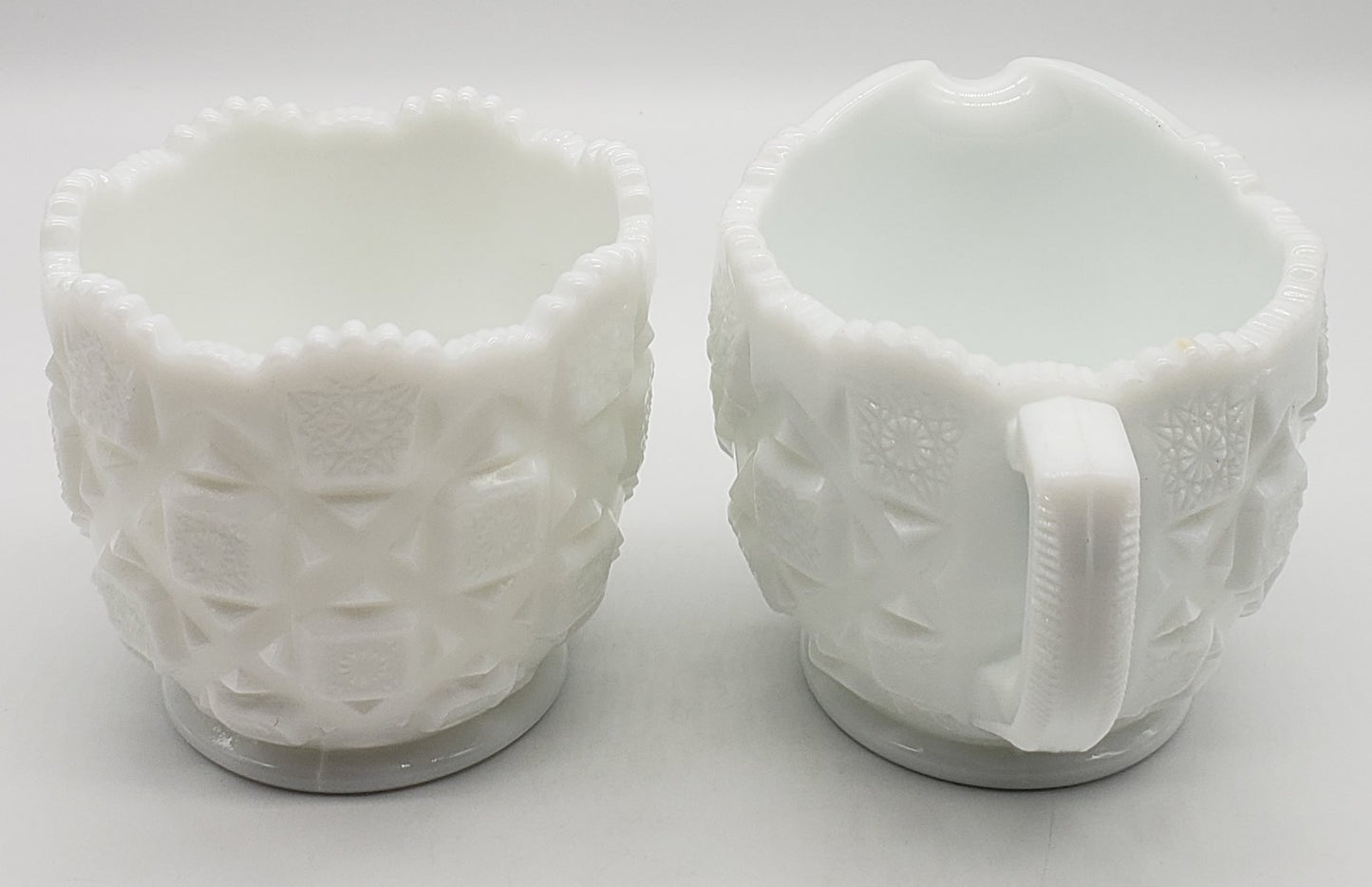 Westmoreland Milk Glass Creamer & Sugar Bowl