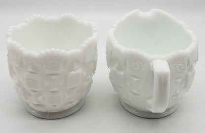 Westmoreland Milk Glass Creamer & Sugar Bowl