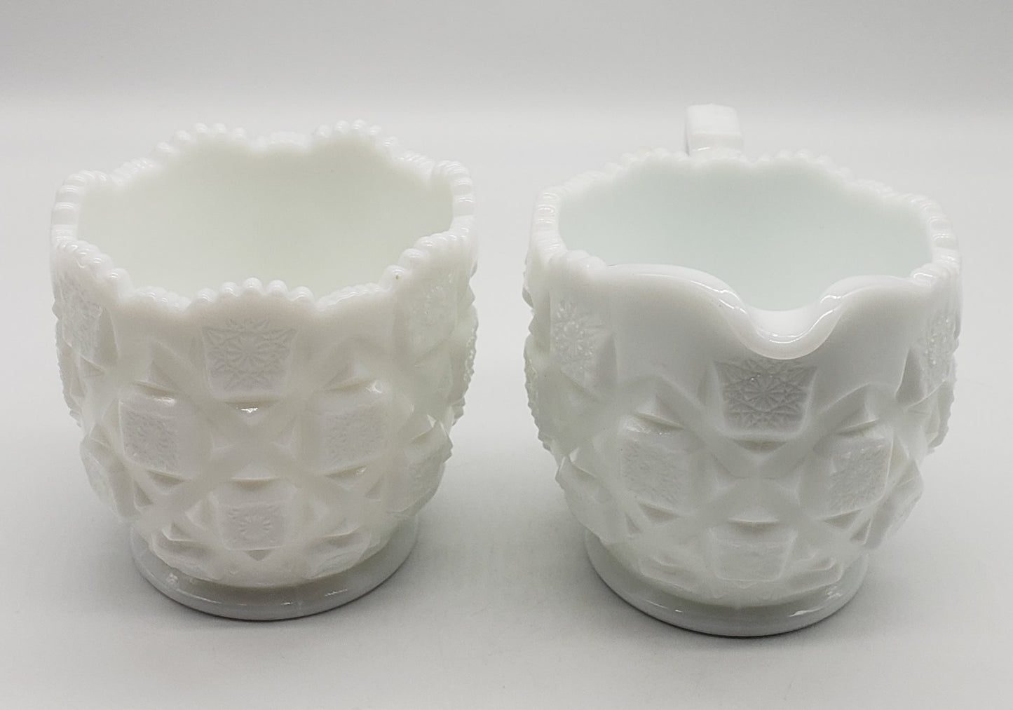 Westmoreland Milk Glass Creamer & Sugar Bowl