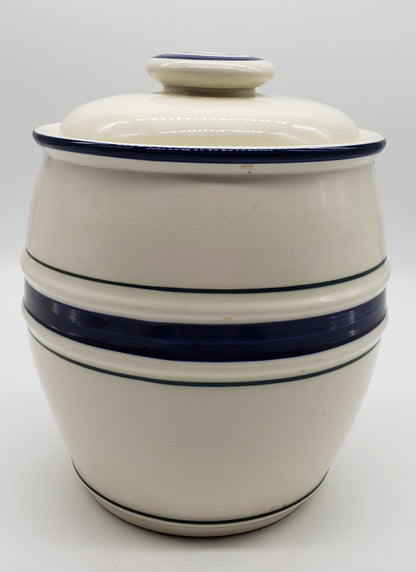 Tienshan Folkcraft Blue Country Crock Cookie Jar