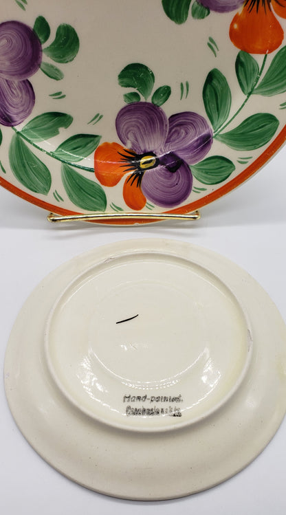 Vintage Hand Painted Salad and Dessert Plates. Czechoslovakia