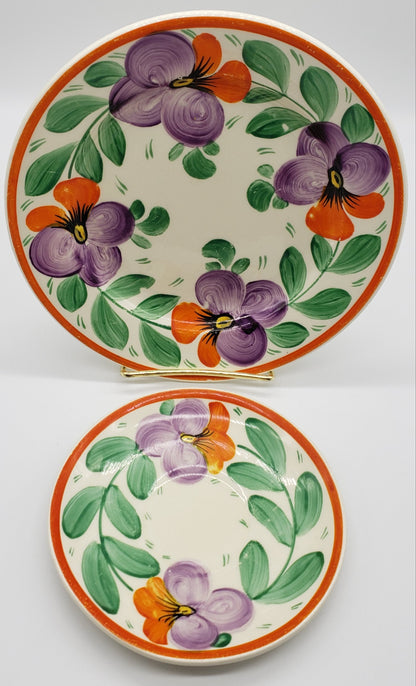 Vintage Hand Painted Salad and Dessert Plates. Czechoslovakia