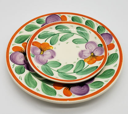 Vintage Hand Painted Salad and Dessert Plates. Czechoslovakia