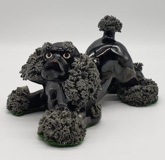 Arnart Porcelain Black Spaghetti Poodle Dog Figurine