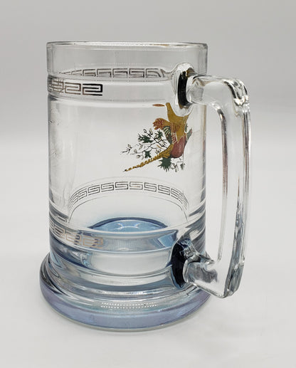 Flying Grouse Pheasant Glass Tankard Beer Stein