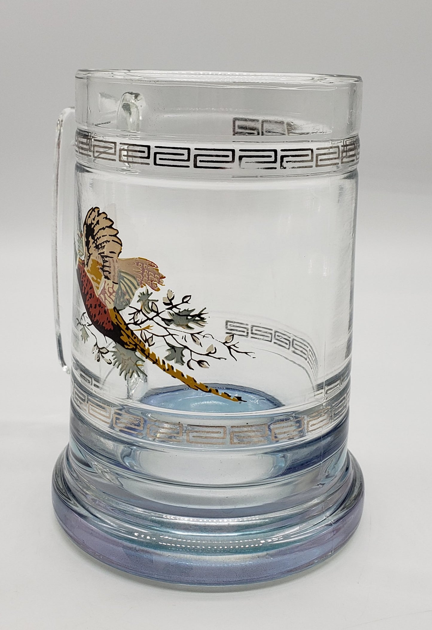 Flying Grouse Pheasant Glass Tankard Beer Stein