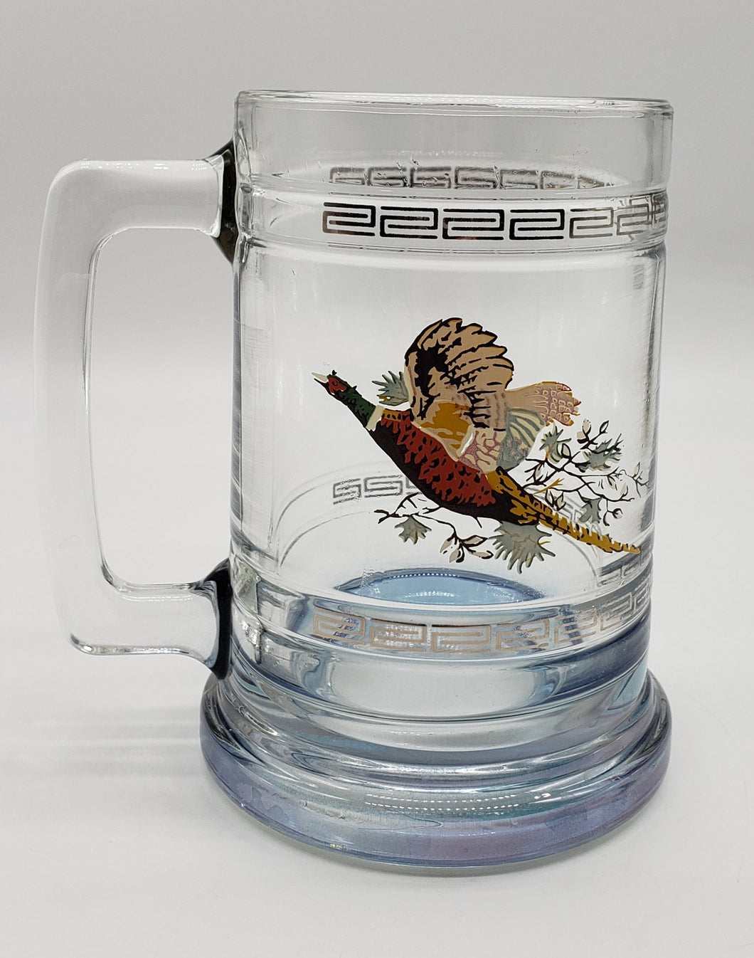 Flying Grouse Pheasant Glass Tankard Beer Stein