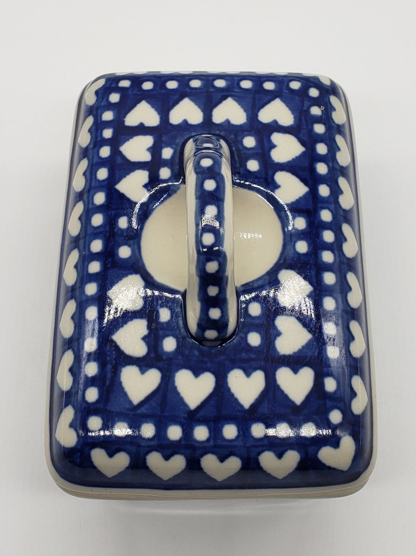 Polish Pottery Butter Box (Nordic Hearts)