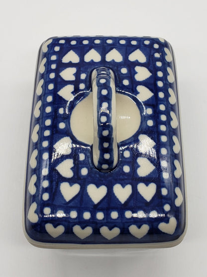 Polish Pottery Butter Box (Nordic Hearts)