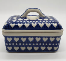 Load image into Gallery viewer, Polish Pottery Butter Box (Nordic Hearts)
