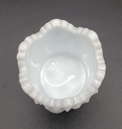 Fenton White Hobnail Milk Glass Footed Toothpick Holder