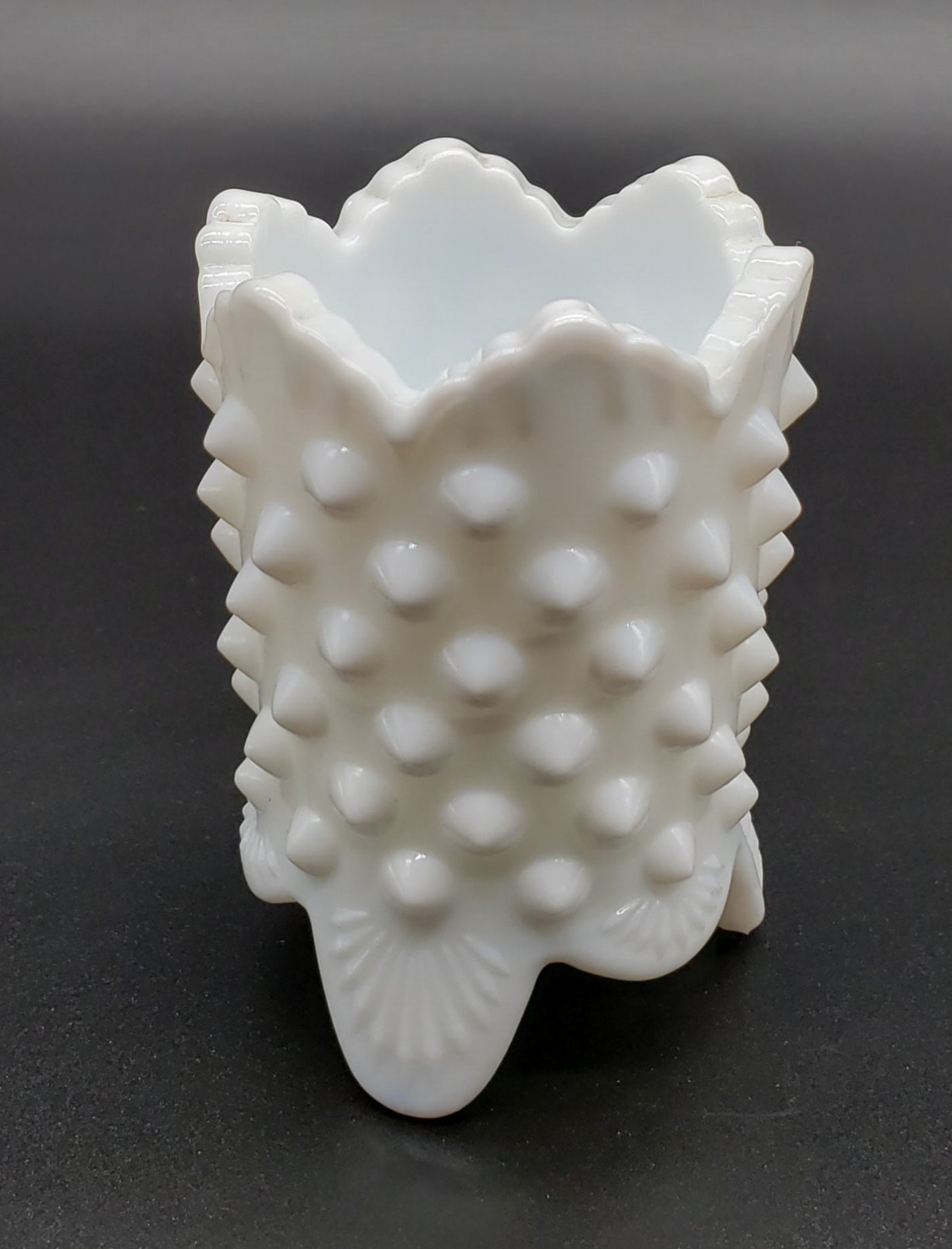 Fenton White Hobnail Milk Glass Footed Toothpick Holder