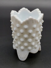 Load image into Gallery viewer, Fenton White Hobnail Milk Glass Footed Toothpick Holder
