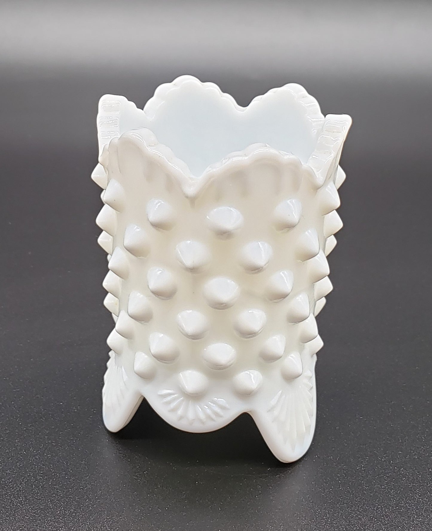 Fenton White Hobnail Milk Glass Footed Toothpick Holder