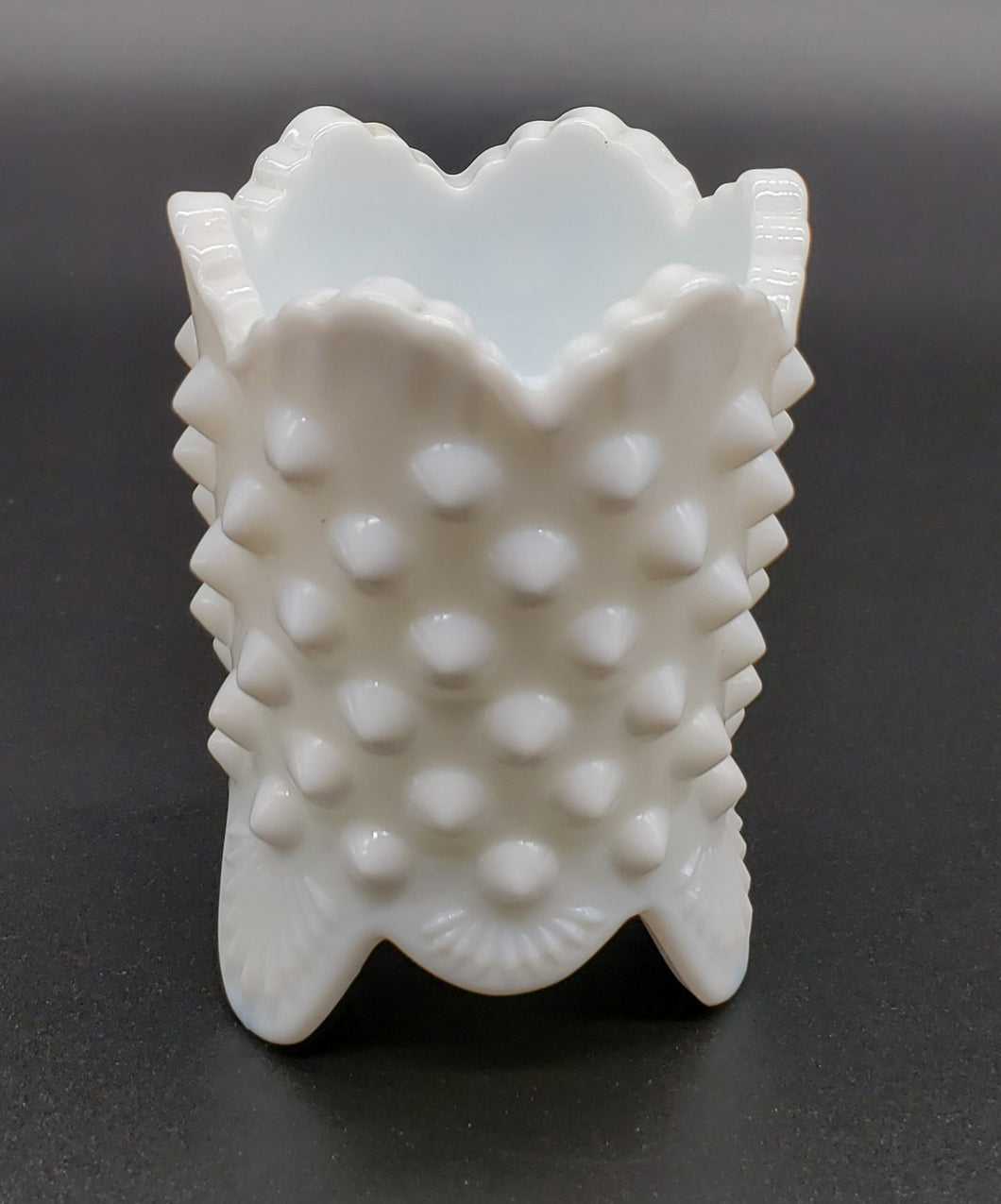 Fenton White Hobnail Milk Glass Footed Toothpick Holder