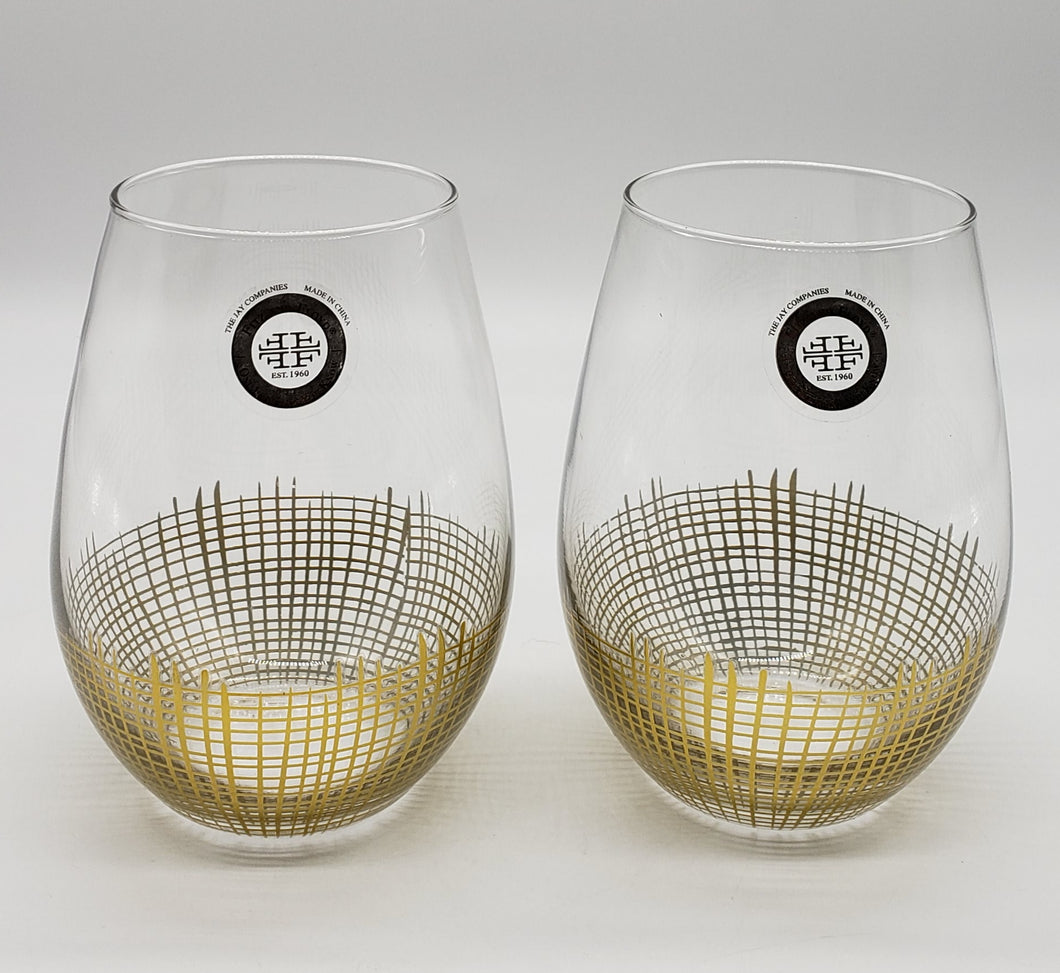 Fitz and Floyd stemless goblets
