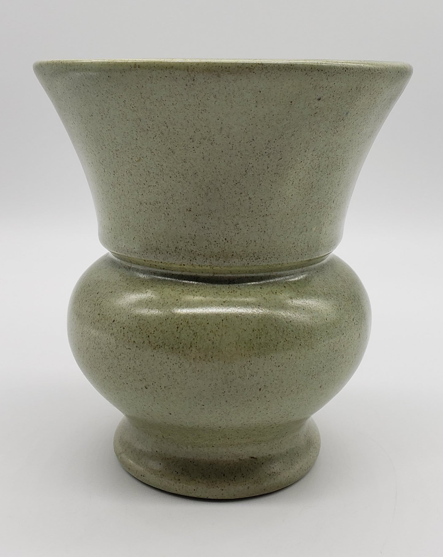 HAEGER Vase or Urn Light Olive Speckled Green Glaze Planter