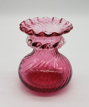 Load image into Gallery viewer, Cranberry Glass Vase From Pilgram Glass
