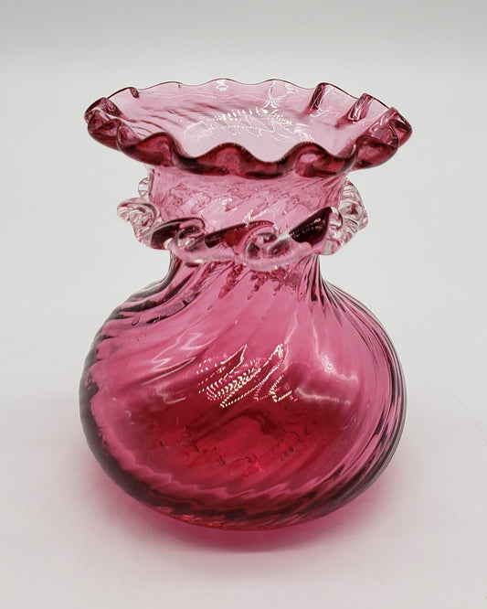 Cranberry Glass Vase From Pilgram Glass