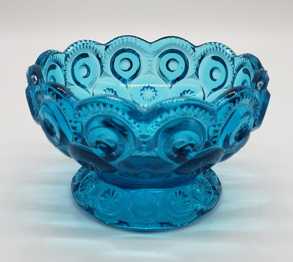 LE Smith Heritage Moon & Star ~ AQUA GLASS CANDLE BOWL