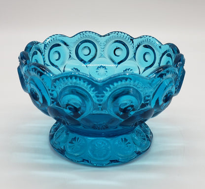 LE Smith Heritage Moon & Star ~ AQUA GLASS CANDLE BOWL